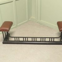 Art Deco Heavy Iron and Tan Leather Club Fender