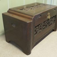 Art Deco Oriental Carved Camphor Wood Chest Beautiful Carved Chest