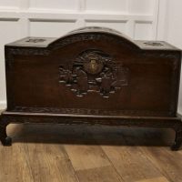 Art Deco Oriental Carved Camphor Wood Chest on Stand