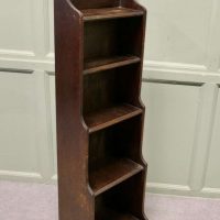 Art Deco Tall Slim Golden Oak Bookcase.