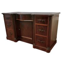 Arts %26 Crafts Flame Mahogany Knee Hole Writing Desk