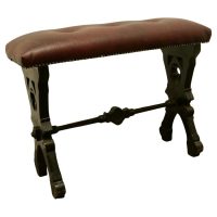 Arts and Crafts Carved Oak Organist Stool, Window Seat, Hall Bench