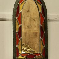 Arts and Crafts Gothic Stained Glass Window Mirror A lovely piece