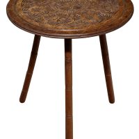 Arts &amp; Crafts Carved Oak Tripod Table, Circa 1880