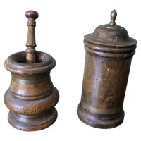 Asian Pestle and Mortar and Apothecary Jar
