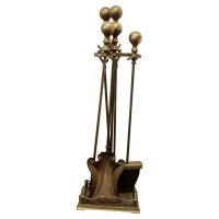 Attractive Brass Fireside Companion Set, Fireside Tools