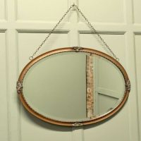 Beautiful Arts and Crafts Oval Copper Wall Mirror