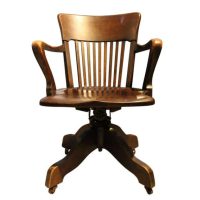 Beech and Mahogany Swivel Desk Chair