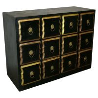 Black and Gold Haberdashery Draper Shop Cabinet