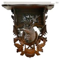 Black Forest Style Carved Wall Bracket Shelf