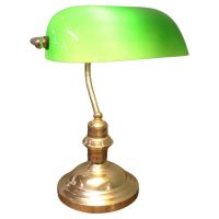 Brass and Green Glass Banker’s Desk Lamp
