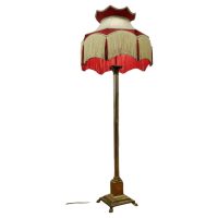 Brass Arts and Crafts Floor Lamp, Hand made Shade