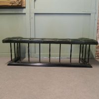Brass & Iron Club Fender, Buttoned Leather Fire Side Seat