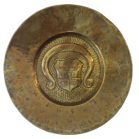 Brass Plate with Coat of Arms – Motto of Pau, Birthplace of Henry IV, Circa 1920
