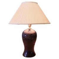 Bulbous Ceramic Black Table Lamp