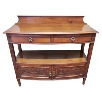 Carved Art Nouveau Walnut Side Board or Buffet