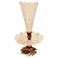 Carved Black Forest and Baccarat Crystal Epergne Centre Piece
