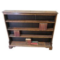 Carved Elm Open Bookcase.