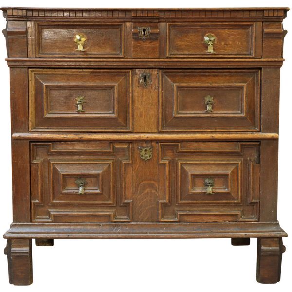 Charles II Oak 2 Part Chest