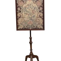 Chippendale Mahogany Pole Screen with 19th-Century Needlework Panel, circa 1770