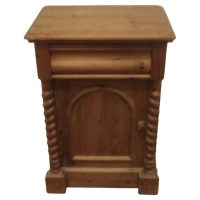 Chunky Carved Pine Bedside Cupboard