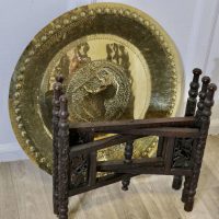 Collapsable Indian Brass Tray Top Table