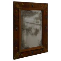 Country Made Art Nouveau Style Folk Art Copper Mirror