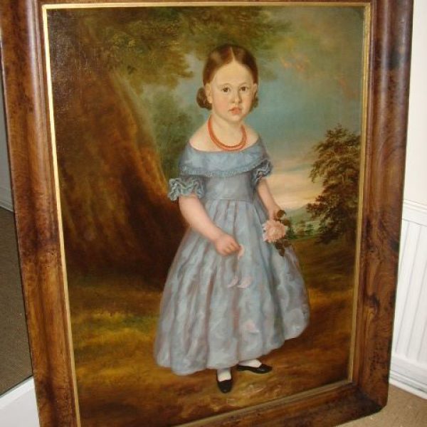 Georgian Oil Portrait Of Young Girl English School 18th Paintings