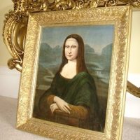 Mona Lisa Old Master 18thc Oil Portrait Painting On Canvas After Leonardo Da Vinci