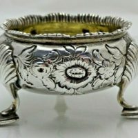 1766 Georgian Antique Solid Silver Mustard Salt Pot