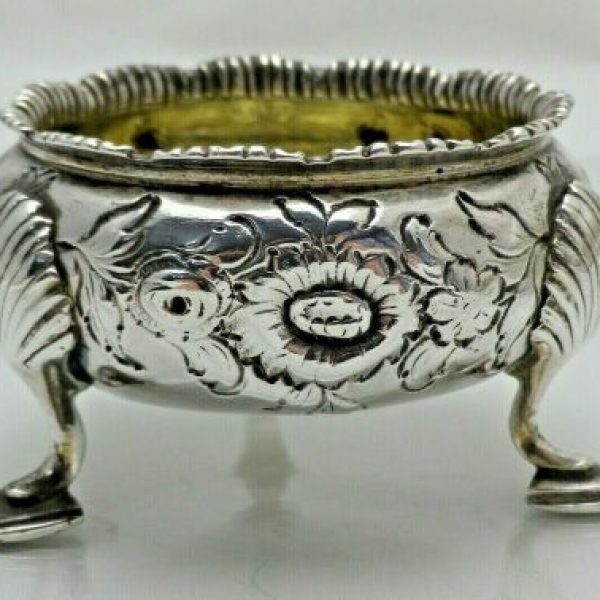 1766 Georgian Antique Solid Silver Mustard Salt Pot