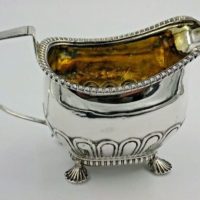 Georgian 1814 Antique Solid Sterling Silver Cream Milk Jug Creamer