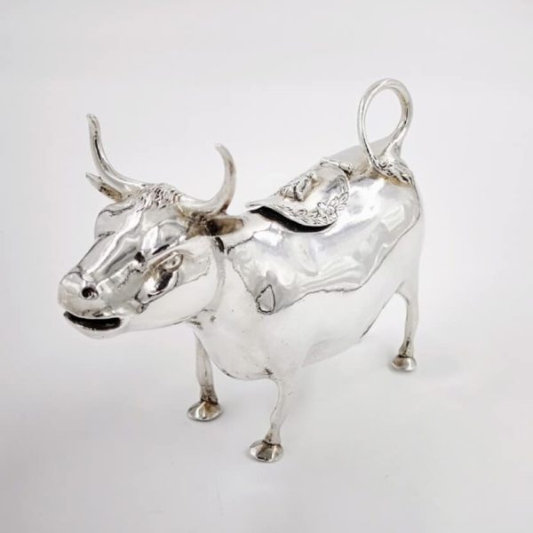 Antique Solid Silver Cow Creamer Simon Rosenau c1900