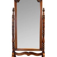 Decorative Italian Walnut Cheval Dressing Mirror, Mid-20th Century