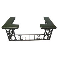 Decorative Wrought Iron and Leather Club Fender