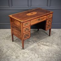 18th Century Marquetry Inlaid Mahogany Writing Desk