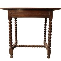 Early 18th Century Oak Side Table with Bobbin-Turned Supports, Circa 1700