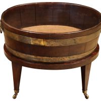 Early 19th Century Mahogany Coopered Wine Cooler or Planter on Stand c.1820