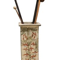 Early 20th Century Studio Pottery Stick Stand with Hand Painted Decoration c.1920