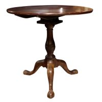 Early Georgian Mahogany Tilt-Top Table with Birdcage Mechanism, c.1740