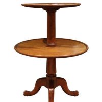 Early Victorian Mahogany Two-Tier Revolving Dumb Waiter on Tripod Base, circa 1850
