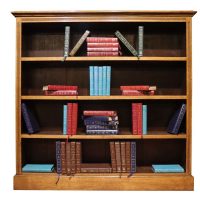 Edwardian Golden Oak Open Bookcase, Circa 1900