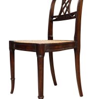 Edwardian Inlaid Mahogany Bedroom Chair with Cane Seat c.1900