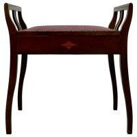 Edwardian Inlaid Mahogany Piano Stool