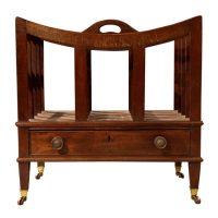 Edwardian Mahogany Canterbury / Sheet Music Cabinet with Drawer, c.1900–1920