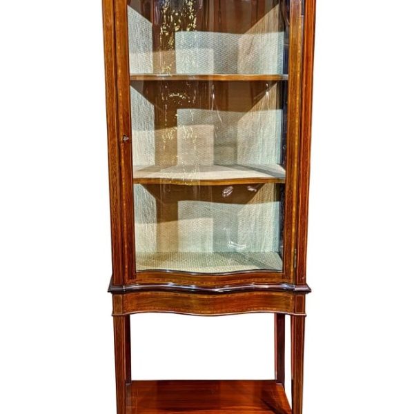 Edwardian Serpentine Fronted Display Cabinet