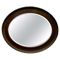 Edwardian Simulated Wood Finish Oval Mirror