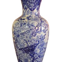 Exceptional Large Japanese Arita Blue and White Vase, 20th Century