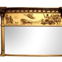 Fine 19th Century Giltwood Overmantel Mirror Depicting “Anania and Her Chariot”