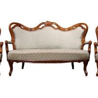 Fine Continental Walnut Three-Piece Salon Suite circa 1890